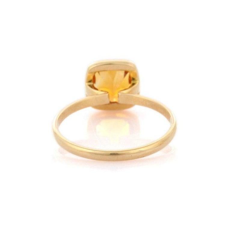 For Sale:  18K Yellow Gold Citrine Statement Ring 4