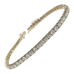 Bracelet tennis classique en or jaune 18 carats et diamants avec 54 diamants pesant 5,80 carats