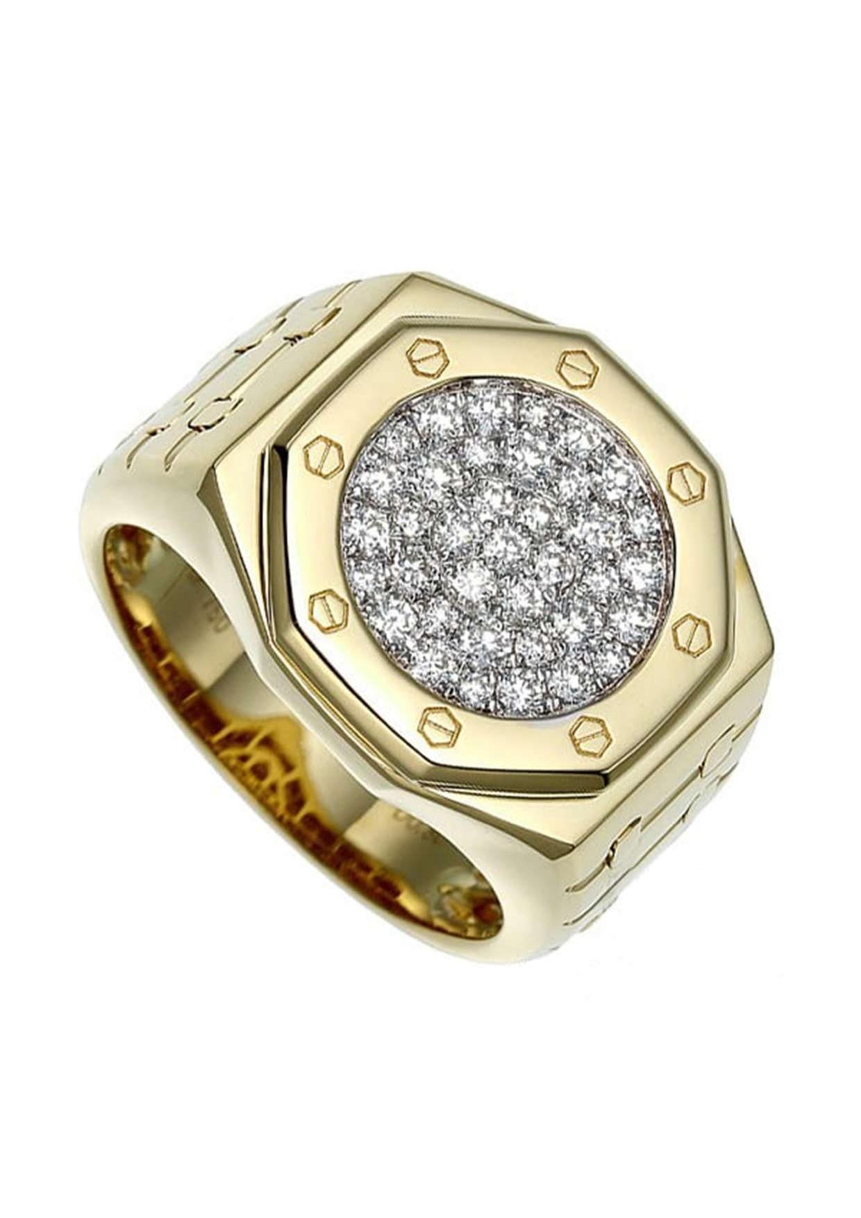 Enhance your jewelry collection with this unique 18K Yellow Gold Clock-Shaped Diamond Ring, featuring a stunning 0.80ct diamond.

Details:
* SKU: cin423-24
* Material: 18K Yellow Gold
* Jewelry Type: Ring
* Diamond Size: 0.80ct
* Ring Size: