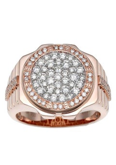 18K Yellow Gold Clock-Shaped Diamond Ring, 0.80ct, Size 11.25