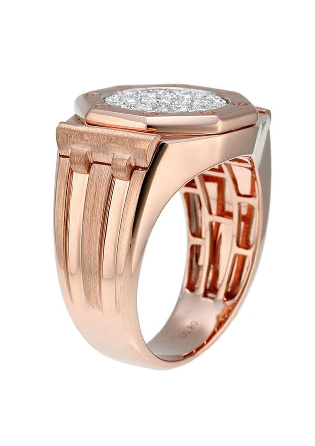 18K Yellow Gold Clock-Shaped Diamond Ring, 0.80ct, Size 11.25 In New Condition For Sale In Holtsville, NY