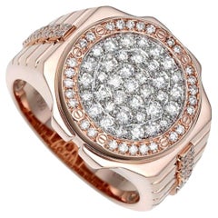 18K Yellow Gold Clock-Shaped Diamond Ring, 0.80ct, Size 11.25