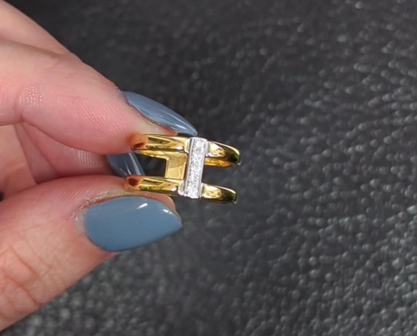 For Sale:  18k Yellow Gold Cocktail Ring with Wide Geometric Band 5