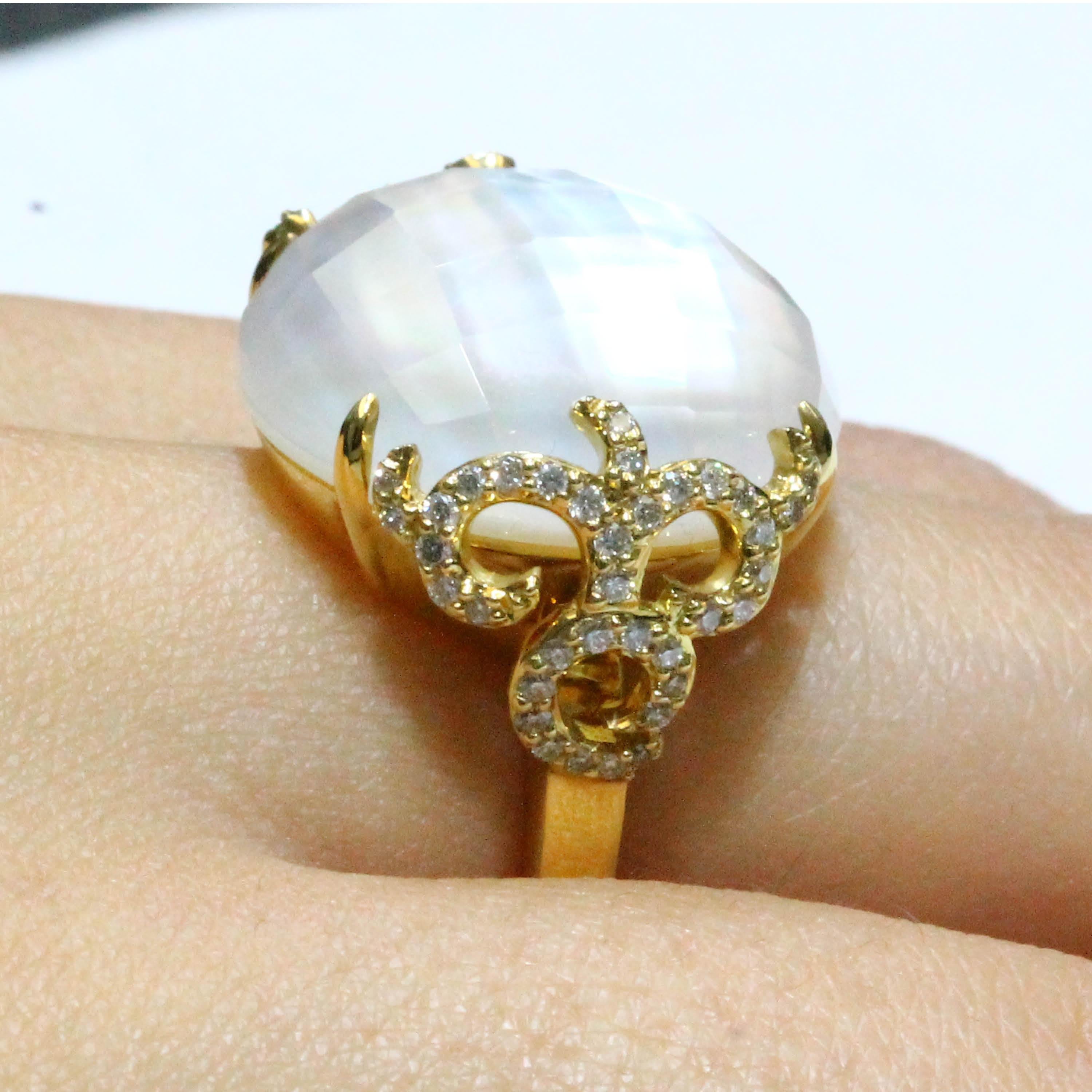 mother of pearl diamond ring