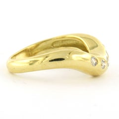 18k Yellow Gold Cocktail Ring with 0.20ct Diamonds, Size 5.25