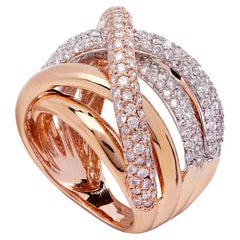 Bague de cocktail en or jaune 18k avec diamants