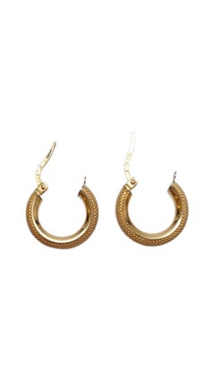 18K Yellow Gold Coil Hoop Earrings #21953