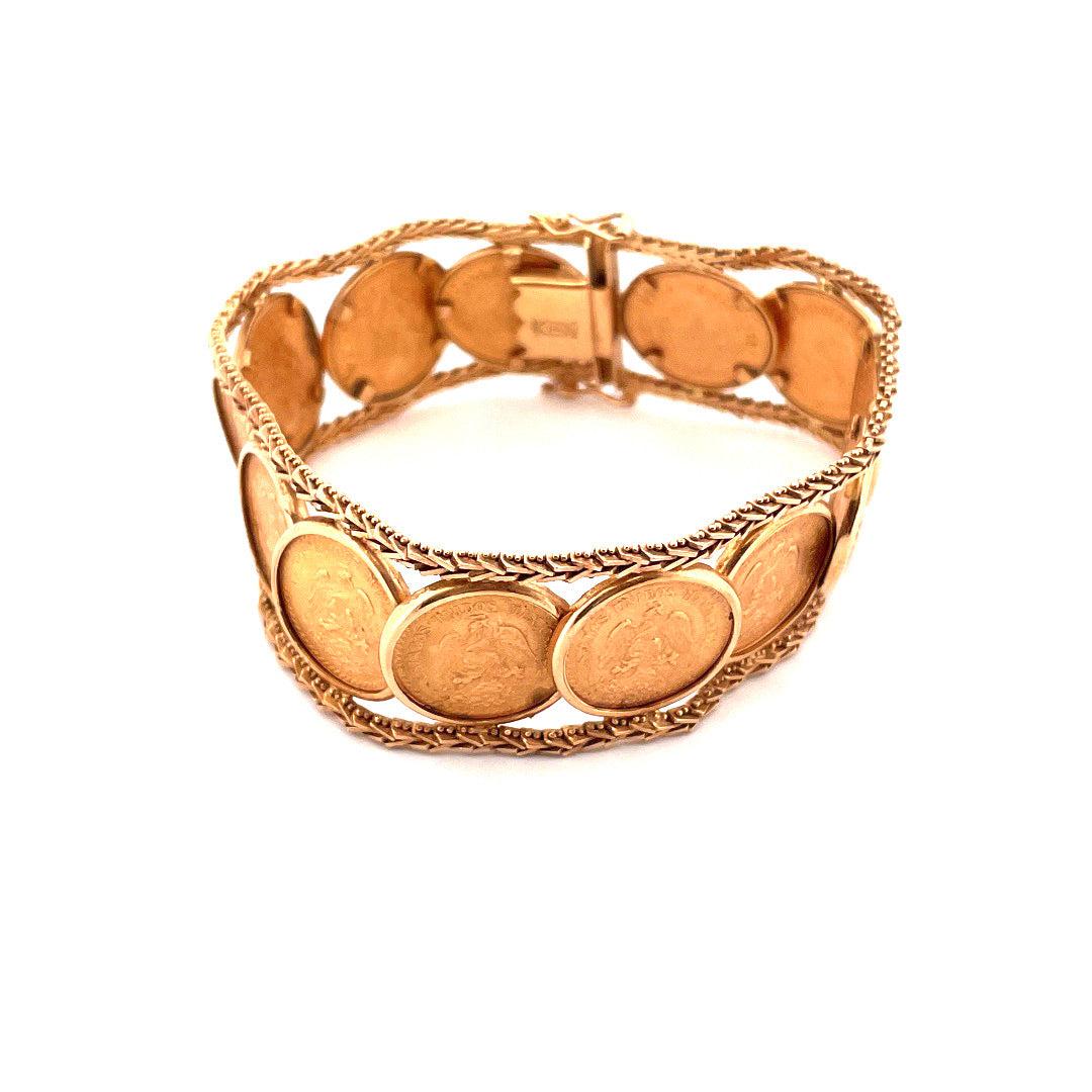 Bracelet de pièces en or jaune 18 carats Bon état - En vente à New York, NY