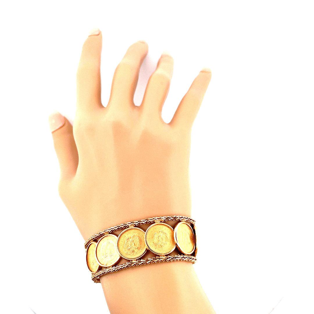 Bracelet de pièces en or jaune 18 carats Pour femmes en vente