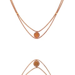 Bracelet de pièces de monnaie en or jaune 18 carats avec collier