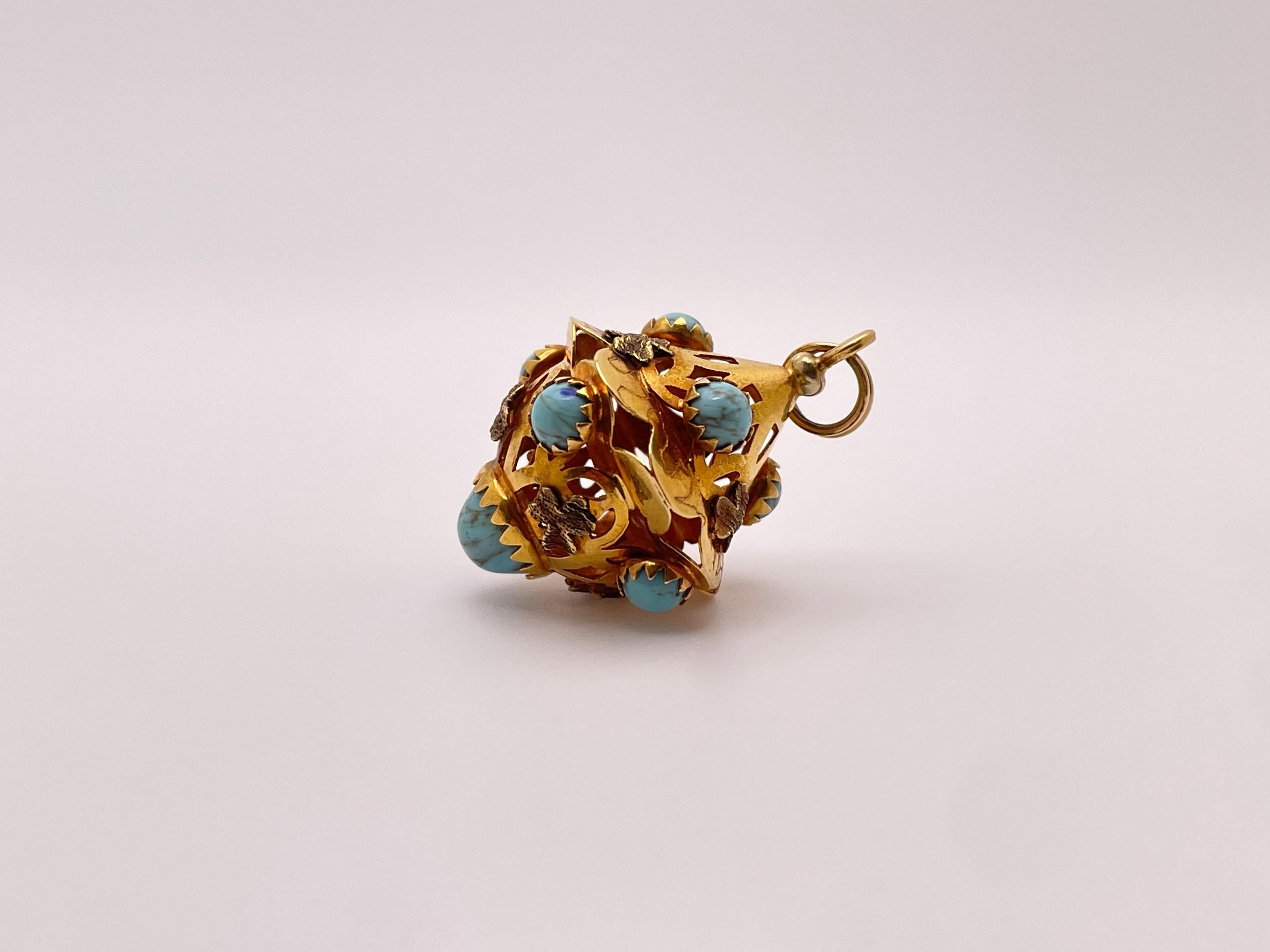 Set di charme con pietre colorate in oro giallo 18K per bracciali e collane In condizioni ottime in vendita a Westport, CT