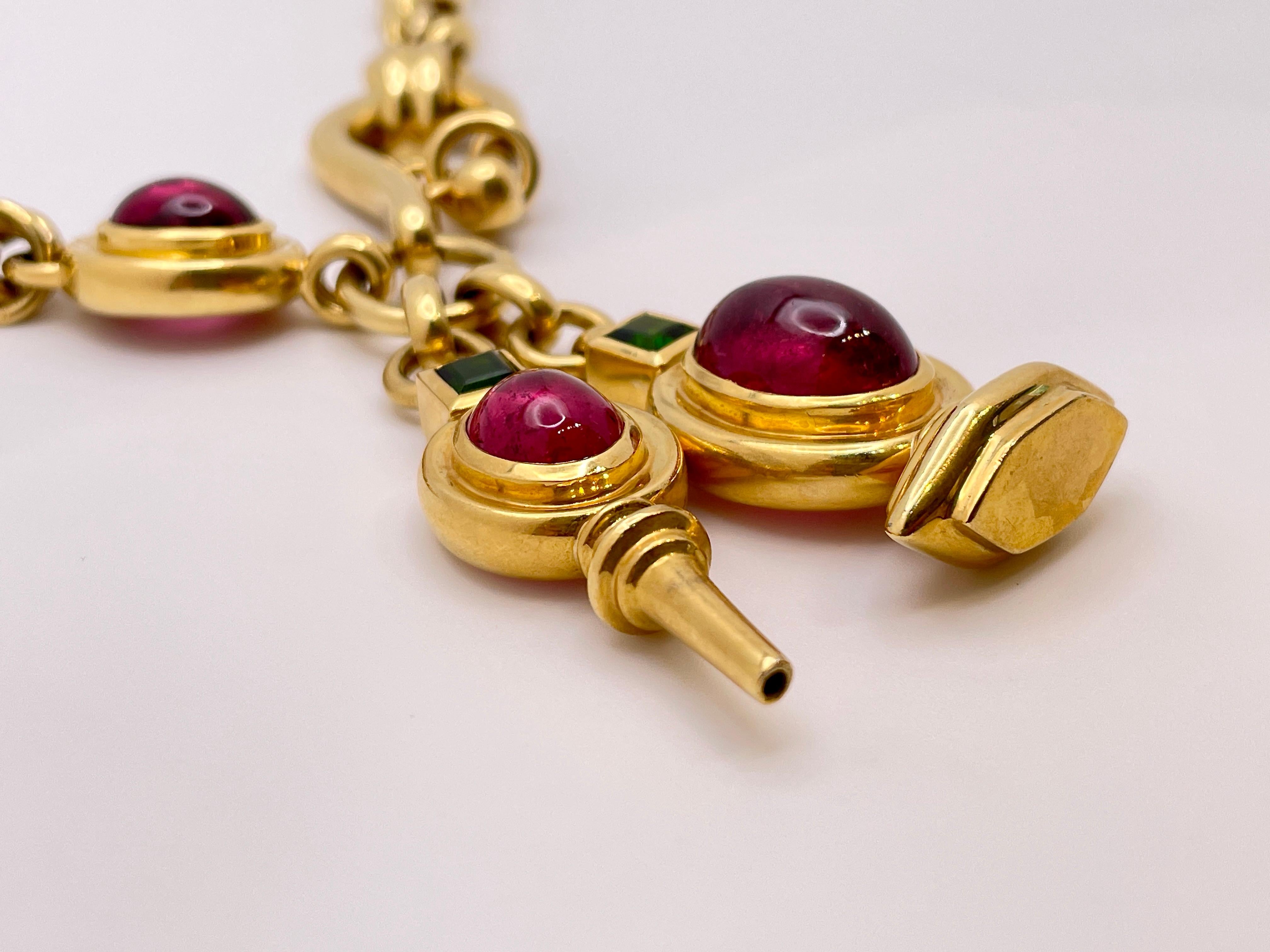 18 Karat Gelbgold Farbstein-Halskette im Zustand „Hervorragend“ im Angebot in Westport, CT