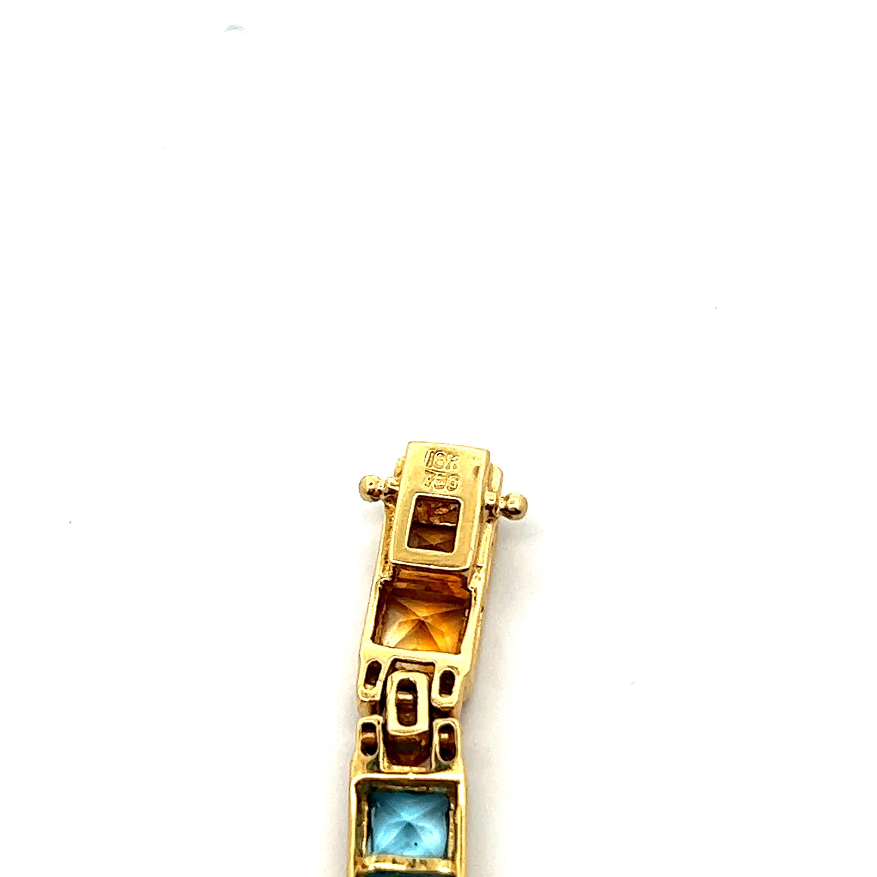 18K Gelbgold Contemporary Multi Stone Line Armband 3