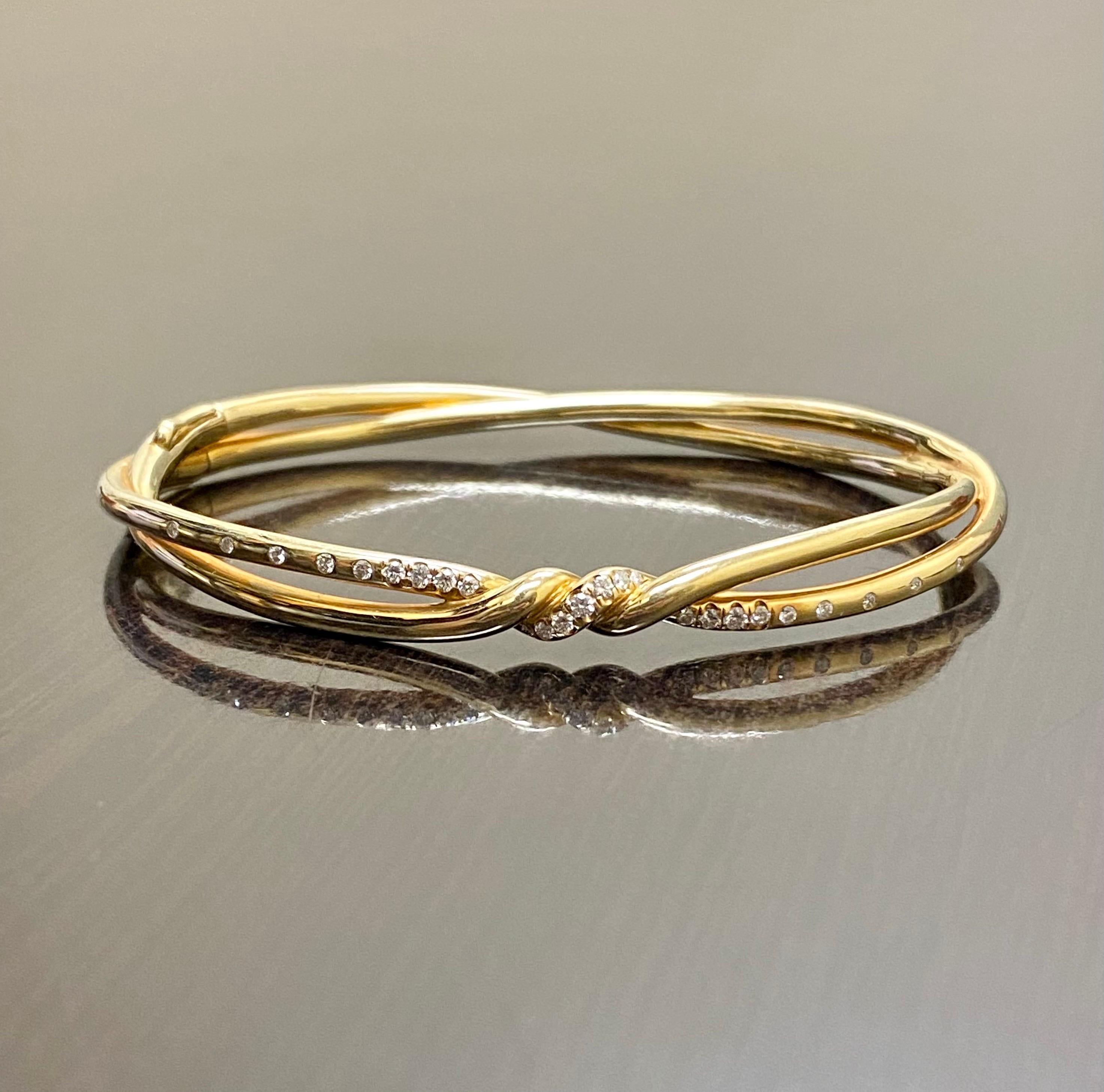 18K Yellow Gold Continuance Center Twist David Yurman Bracelet For Sale 3