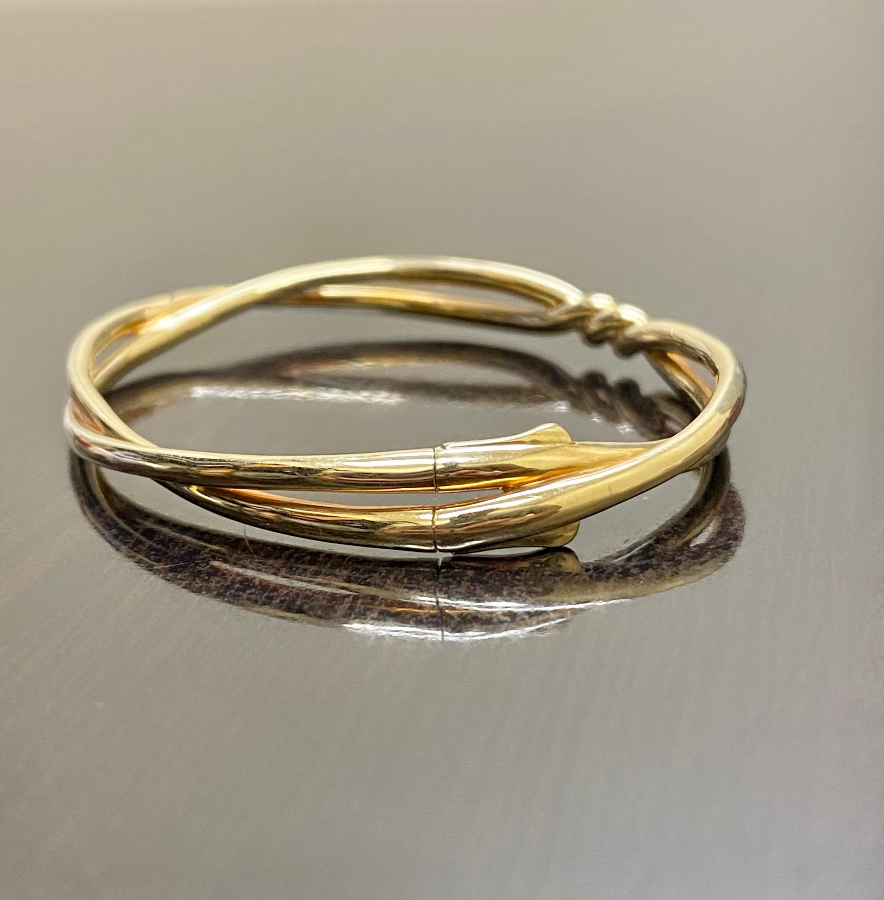 18K Yellow Gold Continuance Center Twist David Yurman Bracelet In Excellent Condition For Sale In Los Angeles, CA