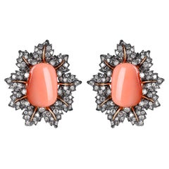 18K Yellow Gold Coral Earring SE-03514 18K Yellow Gold Coral Earring SE-03514