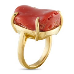 18K Yellow Gold Coral Ring MF12-042926