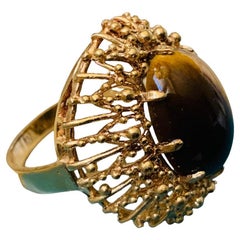 18K Yellow Gold Corletto Tiger Eye Cocktail Ring