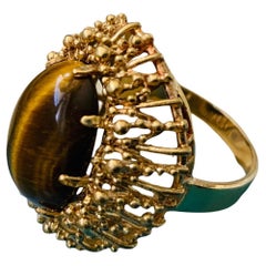 18K Yellow Gold Corletto Tiger Eye Cocktail Ring