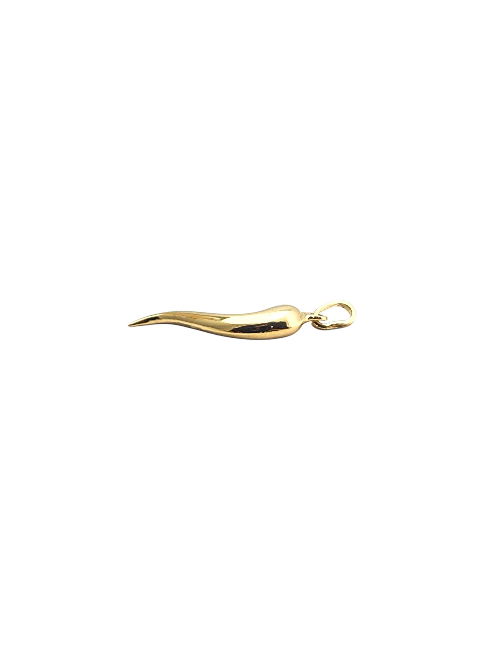 18K Yellow Gold Cornicello Italian Horn Charm #22589 For Sale 1