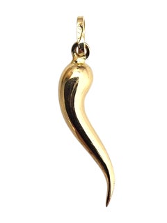 18K Yellow Gold Cornicello Italian Horn Charm #22589