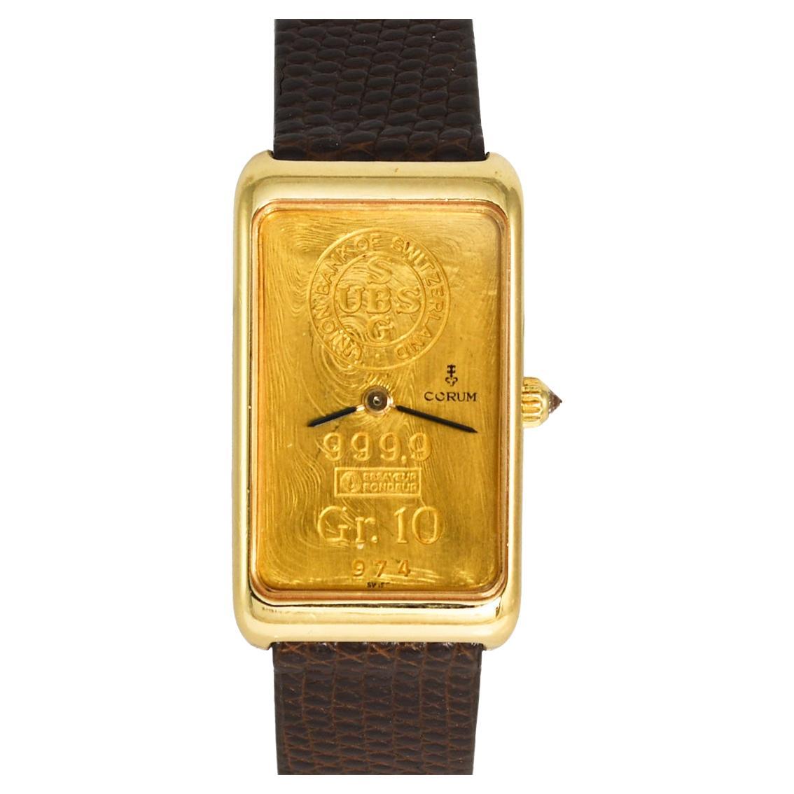 18K Yellow Gold Corum Ingot Watch 10g For Sale