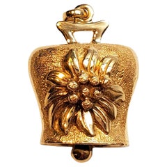 18K Yellow Gold Cow Bell Charm #17879