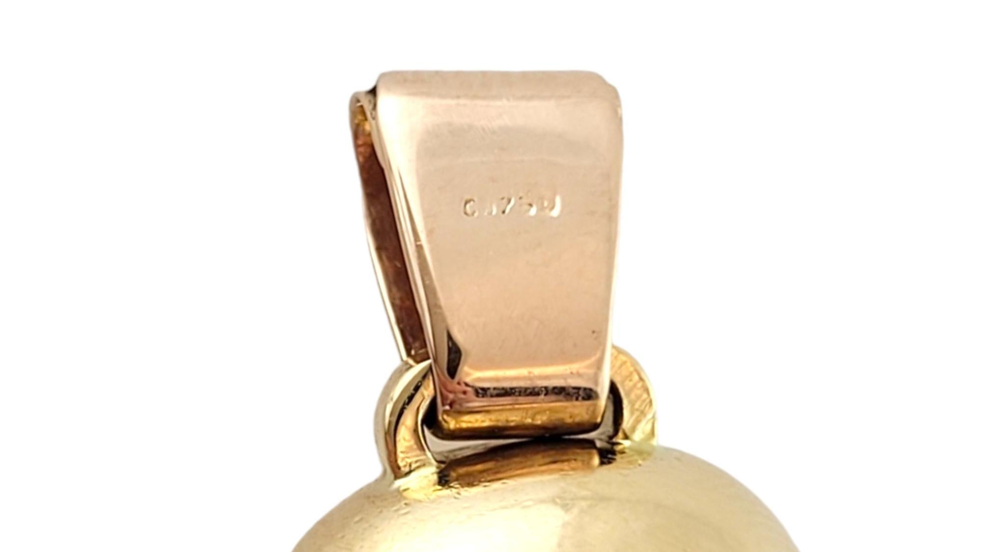 18K Yellow Gold Cowbell Charm #16306 In Good Condition For Sale In Washington Depot, CT
