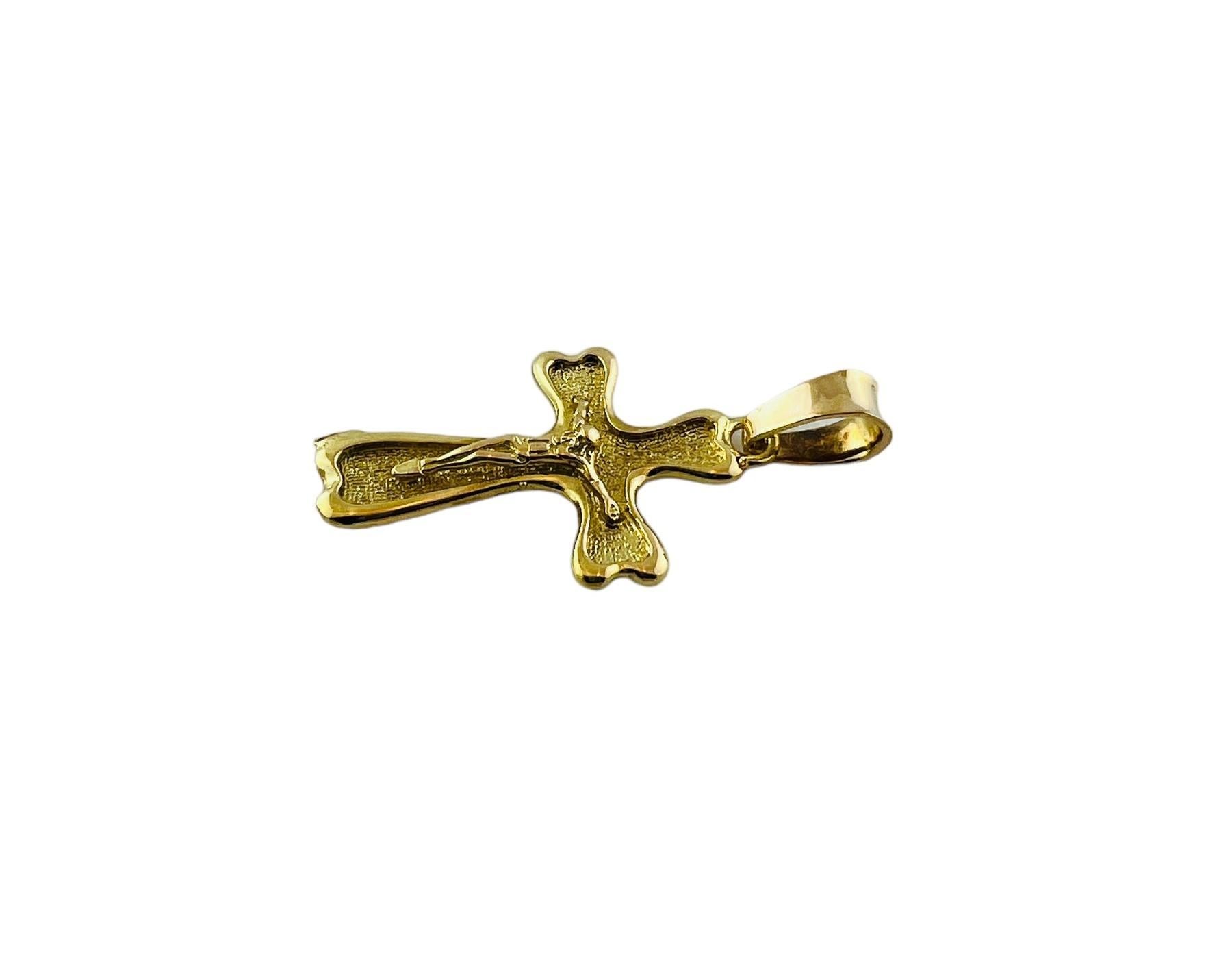 Women's 18K Yellow Gold Crucifix Cross Pendant #15443 For Sale