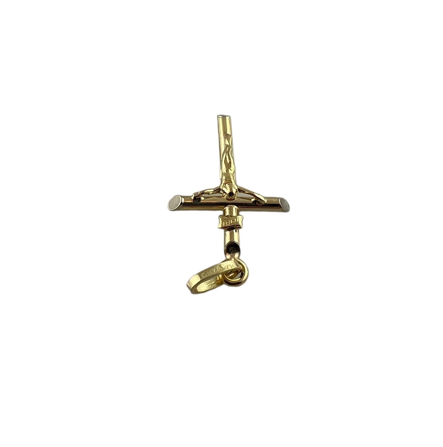 18 Karat Gelbgold Kruzifix-Kreuz-Anhänger #15543 Damen