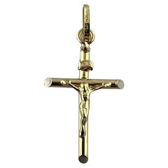 18K Yellow Gold Crucifix Cross Pendant #15543