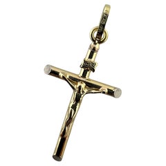 18K Yellow Gold Crucifix Cross Pendant #15544