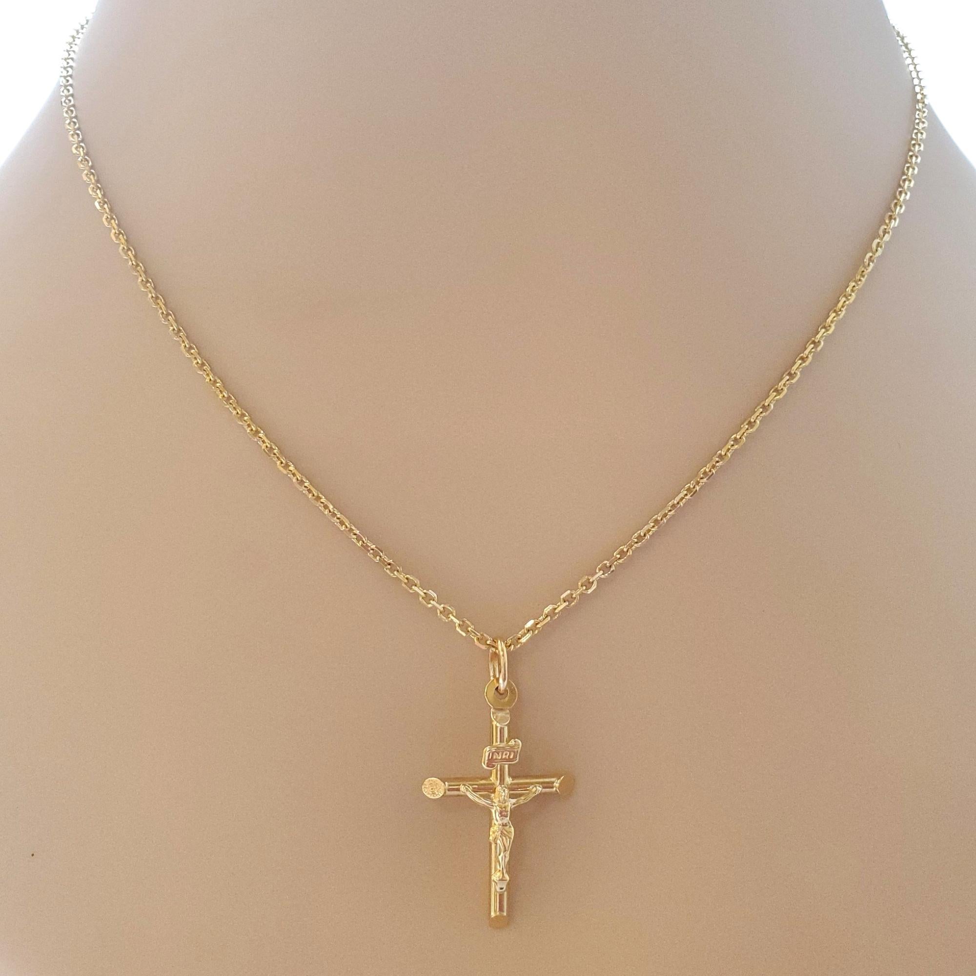 Ciondolo Crocifisso in oro giallo 18K #17509 1