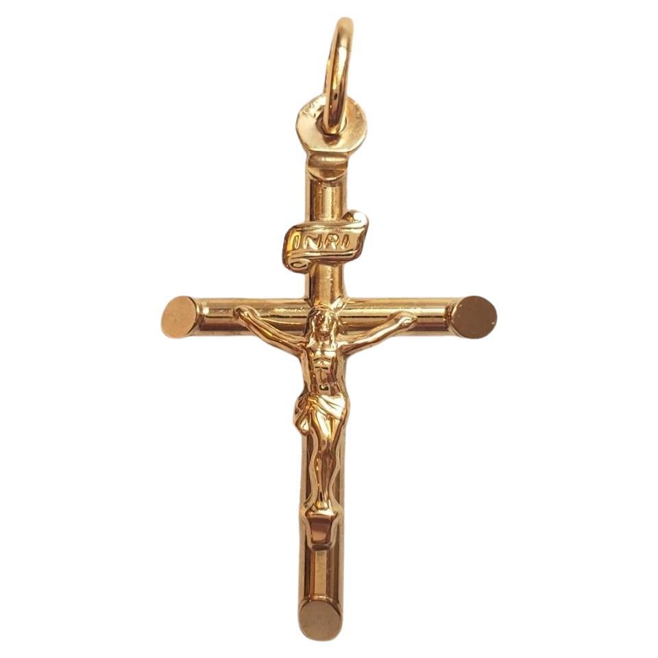18K Yellow Gold Crucifix Pendant #17509