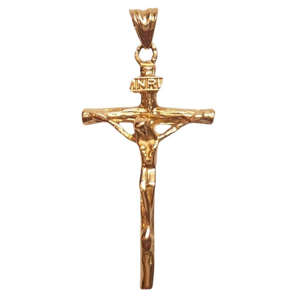 18K Yellow Gold Crucifix Pendant #17510