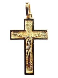 Pendentif Crucifix en or jaune 18K #21997