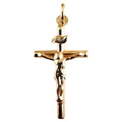 Vintage 18K Yellow Gold Crucifix Pendant #22500