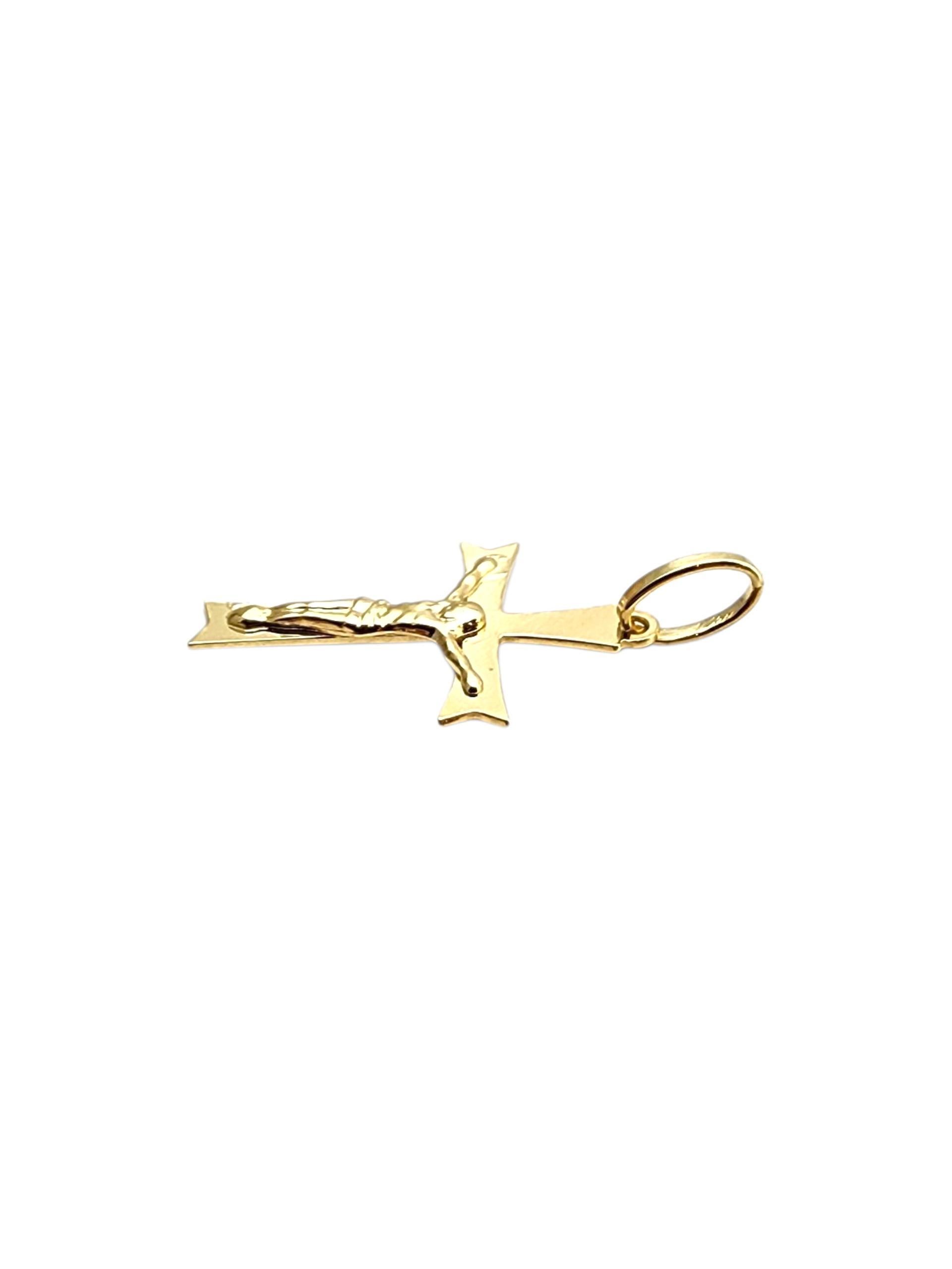 Colgante Crucifijo de oro amarillo de 18 quilates #22738 en venta 1