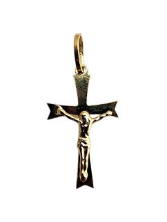 18K Yellow Gold Crucifix Pendant #22740