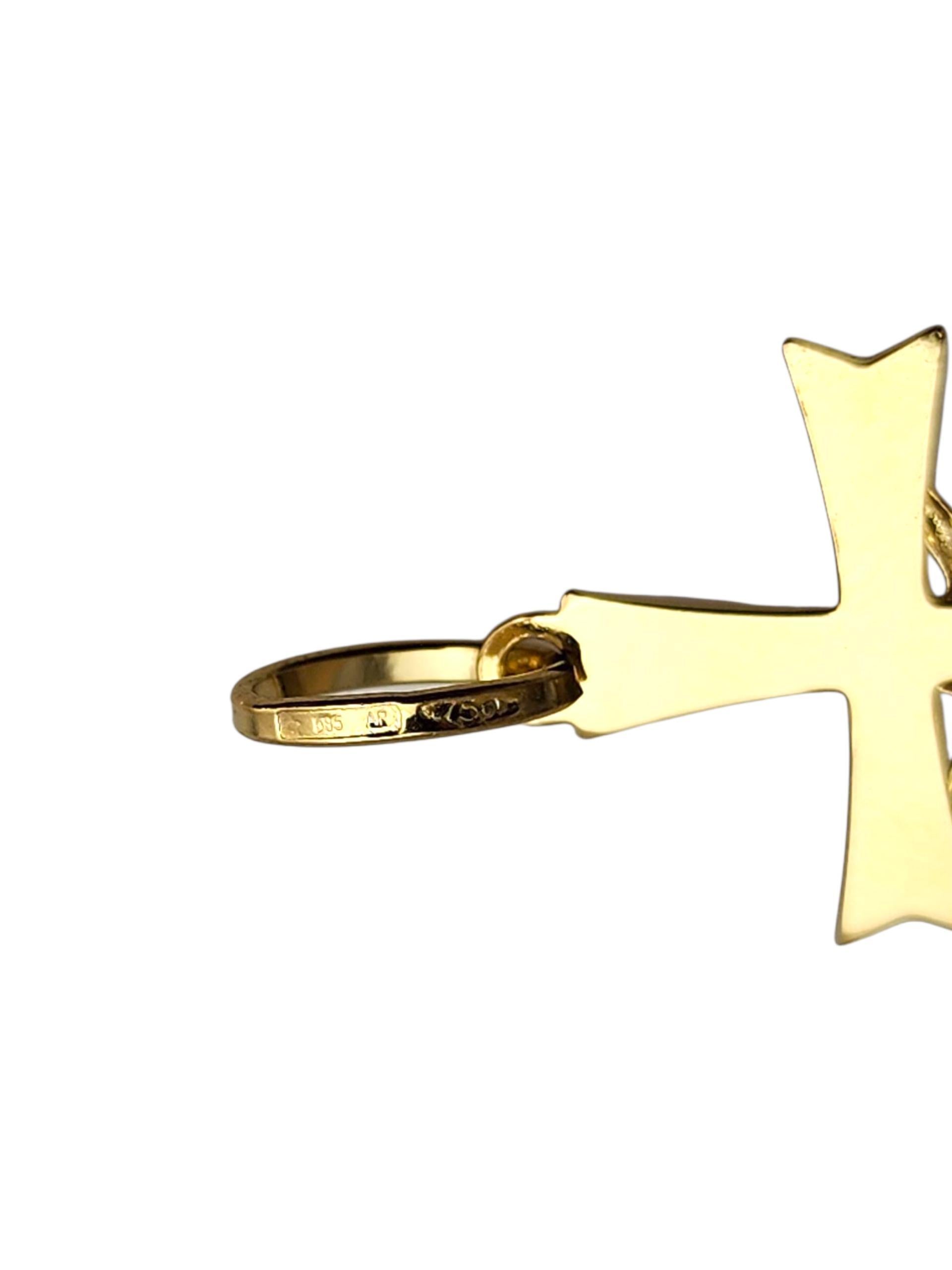 Colgante Crucifijo de oro amarillo de 18 quilates #22740 en venta 1