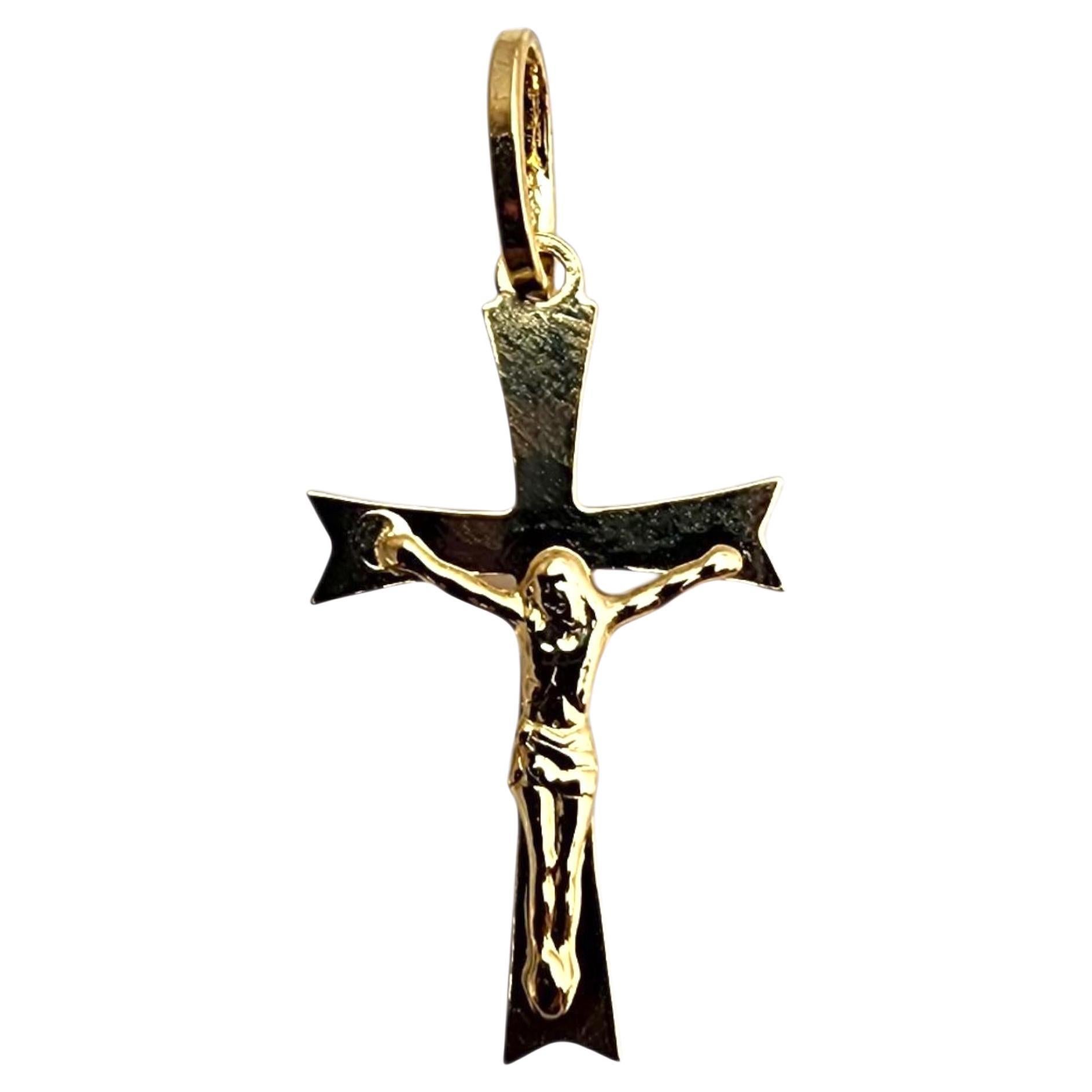 Ciondolo Crocifisso in oro giallo 18K #22740