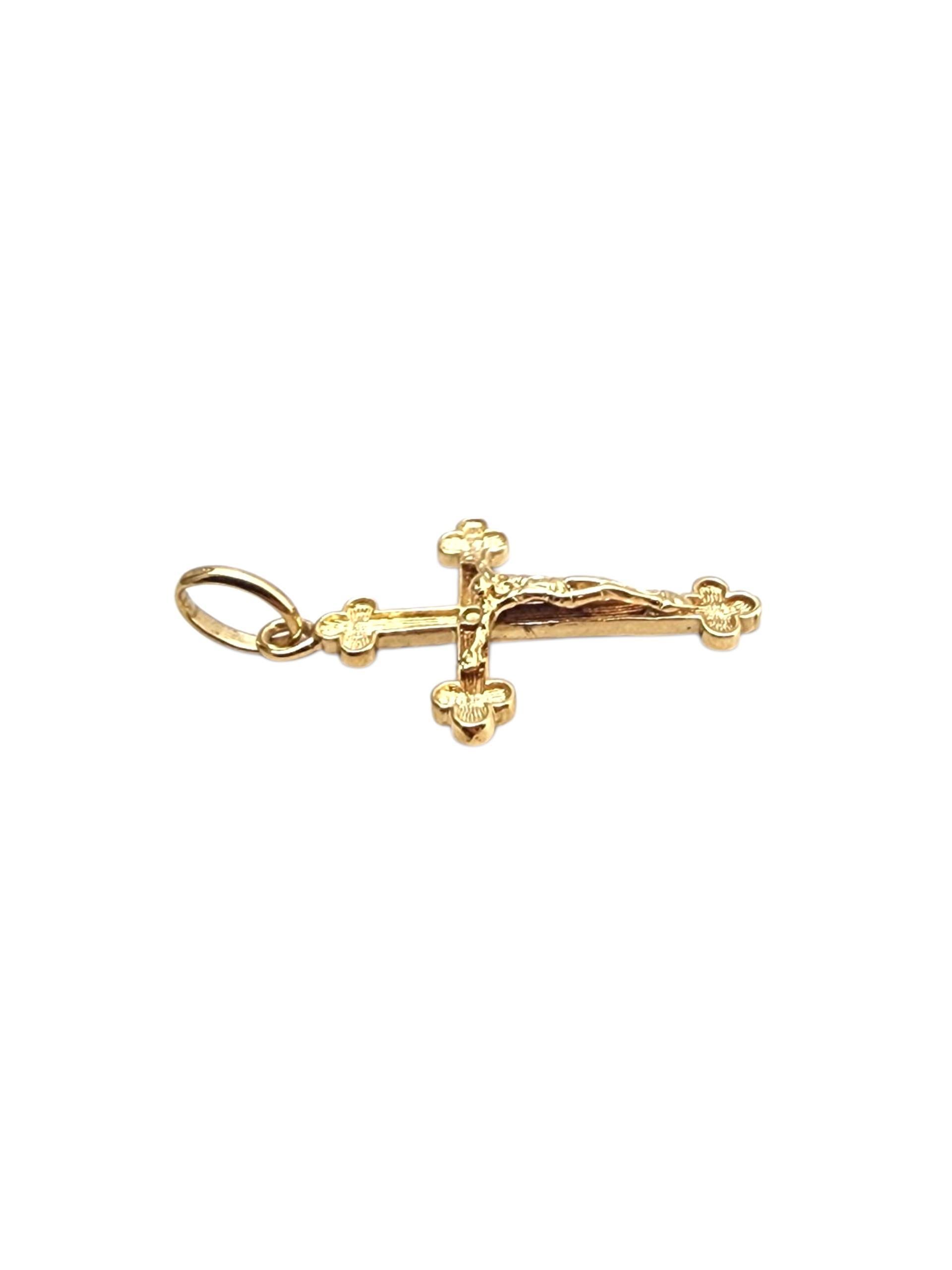 18k Gelbgold Kruzifix-Anhänger #22854 Damen im Angebot
