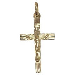 18K Yellow Gold Crucifix Pendant #24112