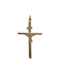 18K Yellow Gold Crucifix Pendant #25214