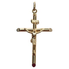 18K Yellow Gold Crucifix Pendant #25214