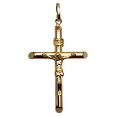 18K Yellow Gold Crucifix Pendant #25665