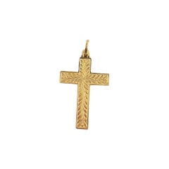 18K Yellow Gold Crucifix Pendant