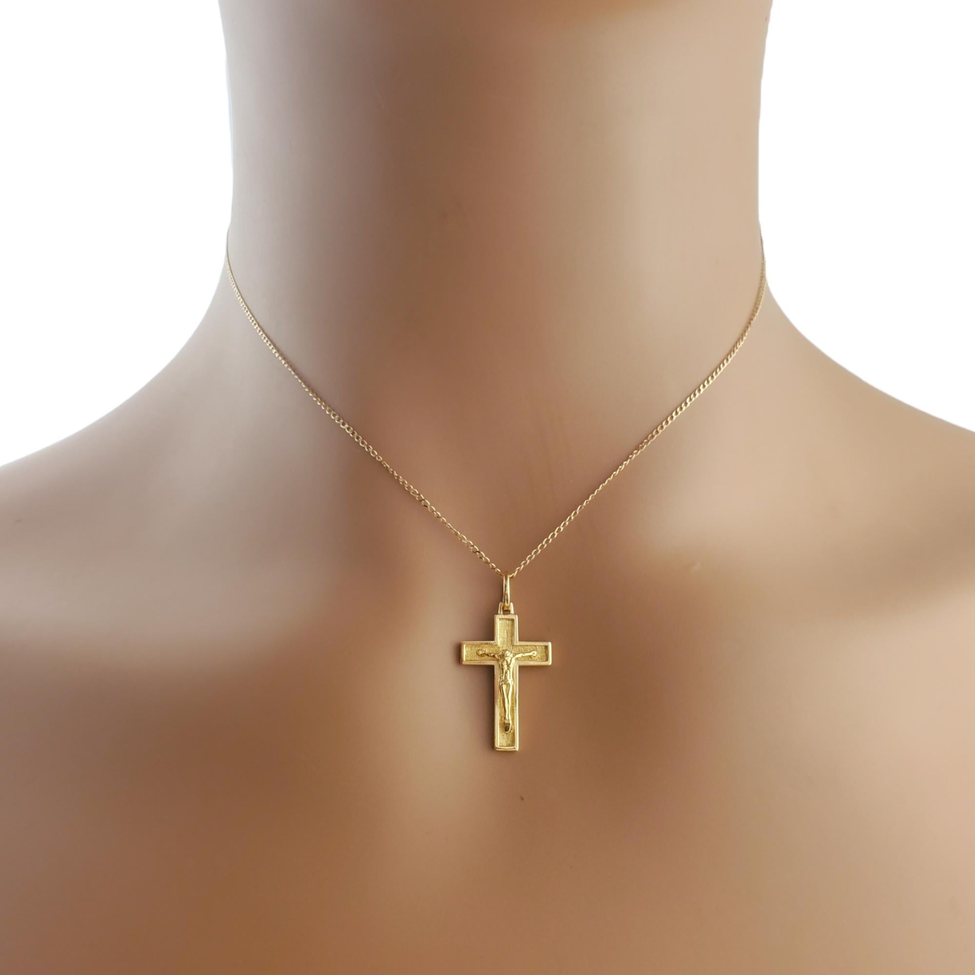 Women's or Men's 18K Yellow Gold Crucifix Pendant