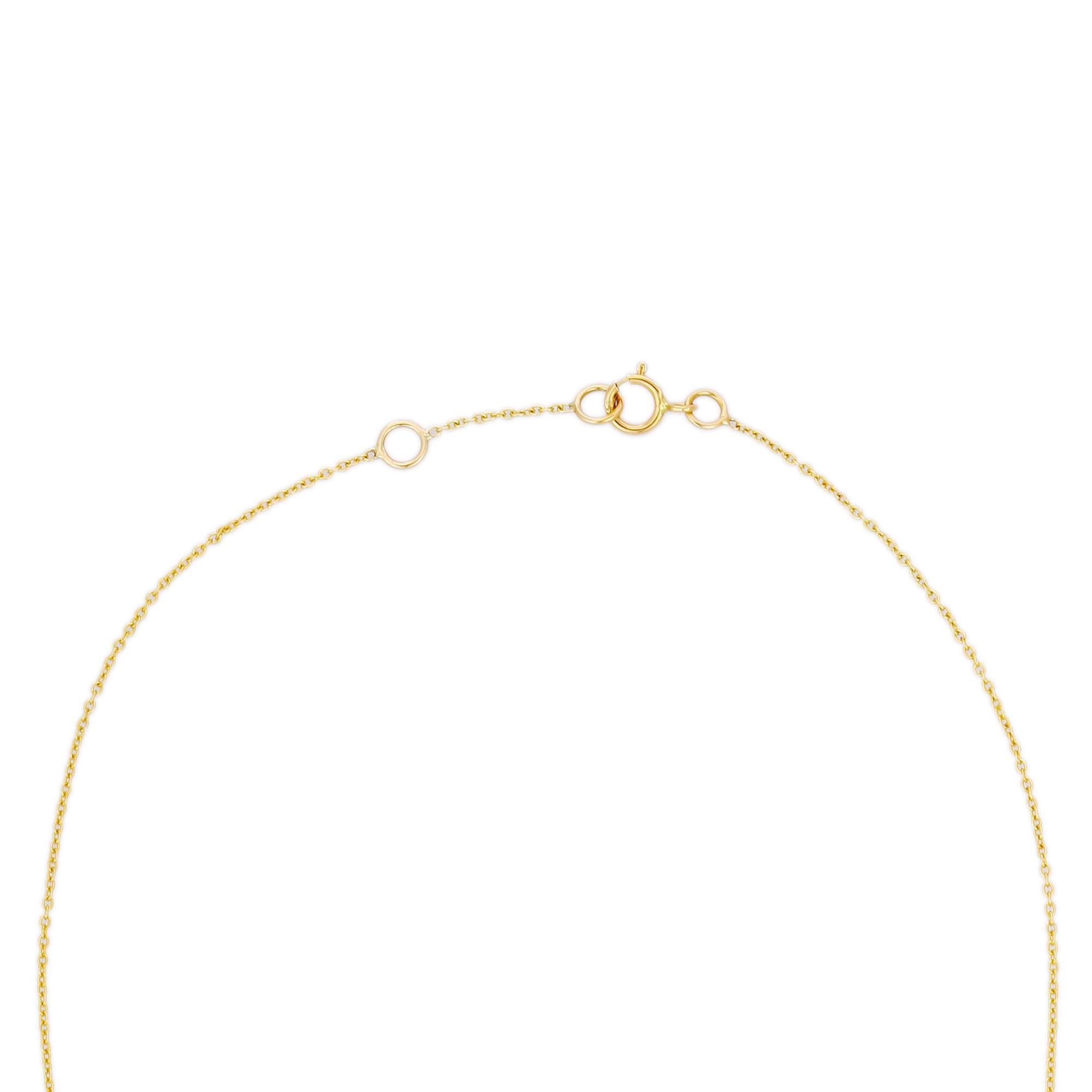 18K Yellow Gold Crystal Drop Necklace For Sale 1