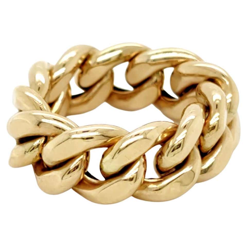 18k Yellow Gold Ultra Wide Intertwining Serpent Motif Ring For Sale at ...